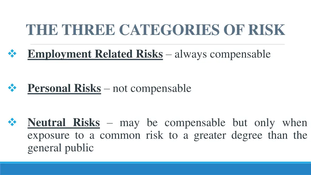 the three categories of risk