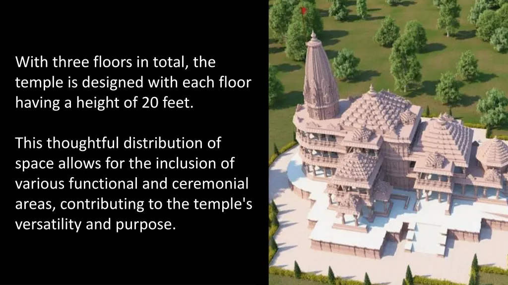 with three floors in total the temple is designed