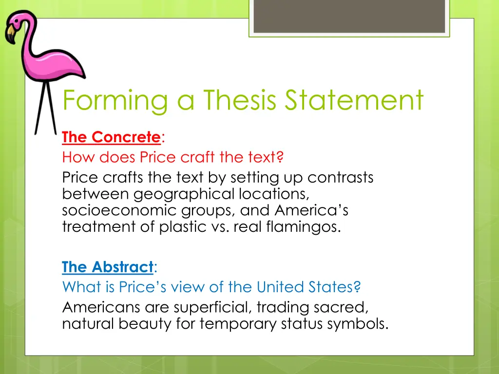 forming a thesis statement 1