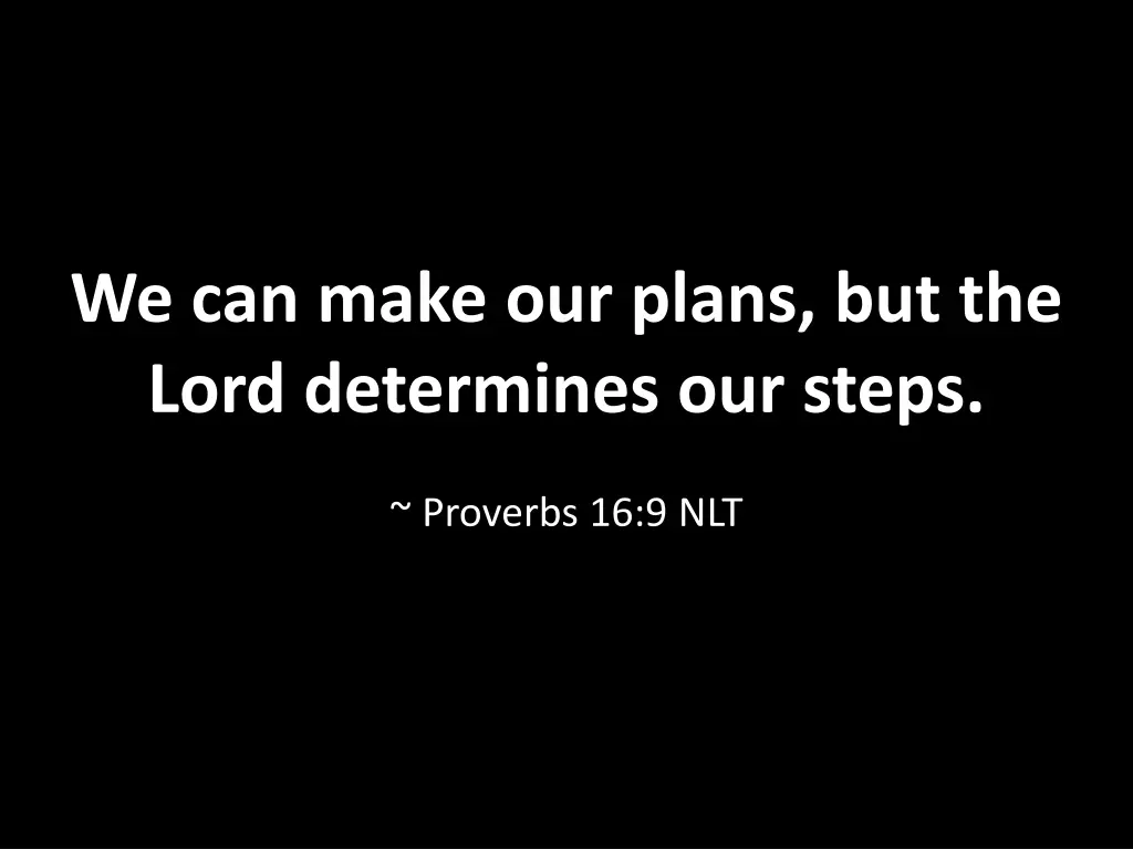 we can make our plans but the lord determines