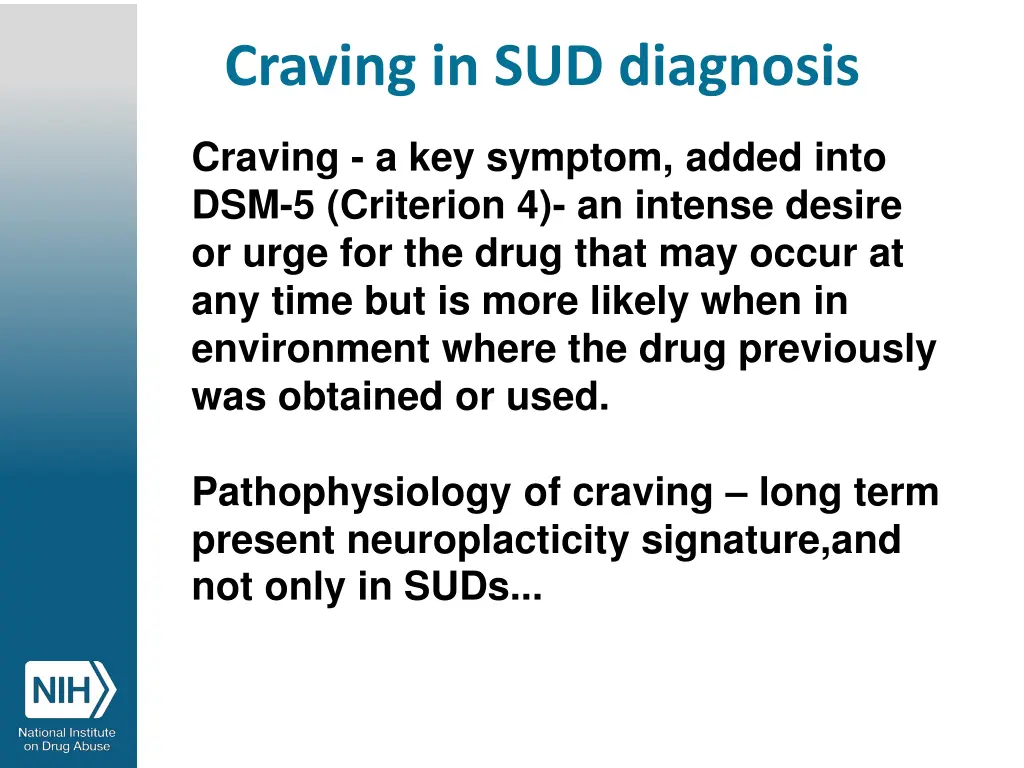 craving in sud diagnosis