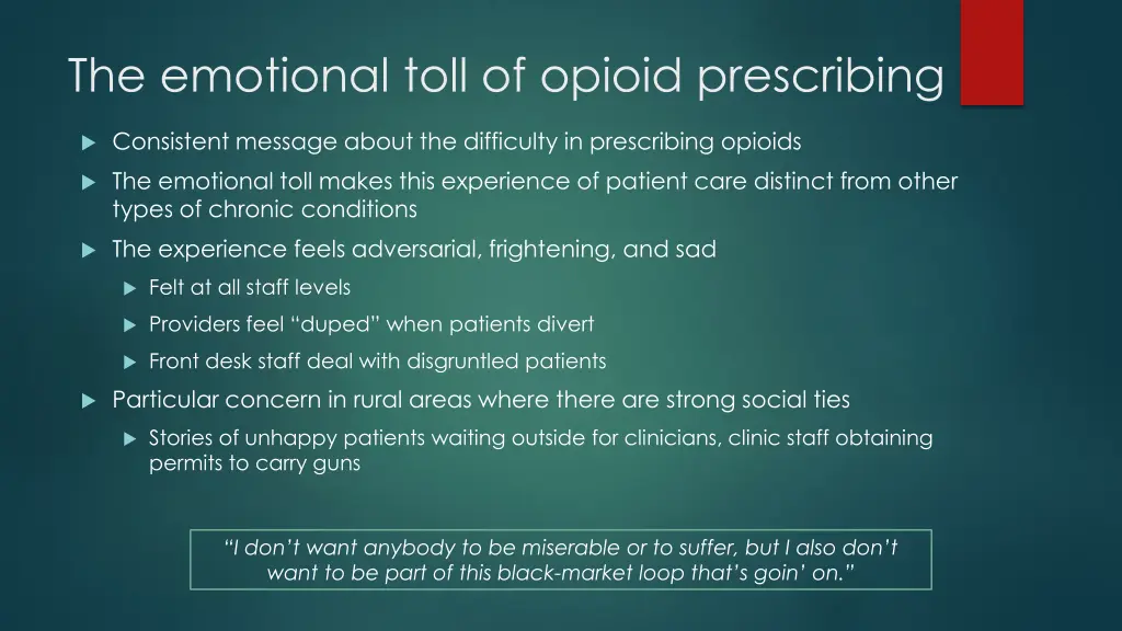 the emotional toll of opioid prescribing