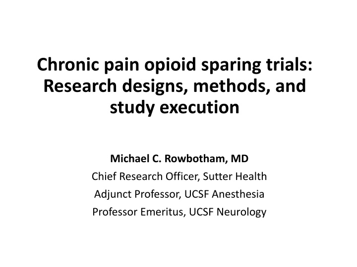 chronic pain opioid sparing trials research