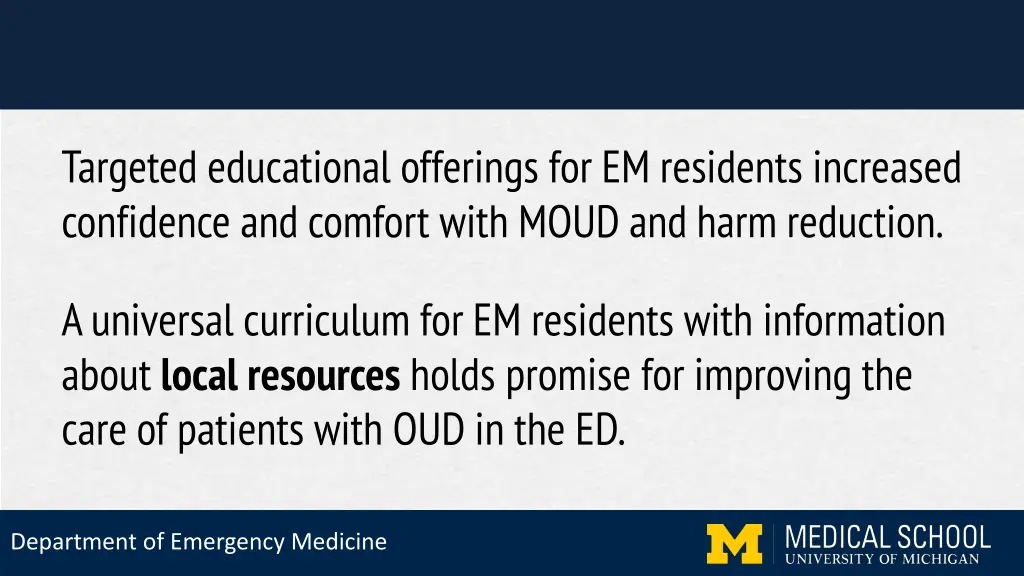 targeted educational offerings for em residents