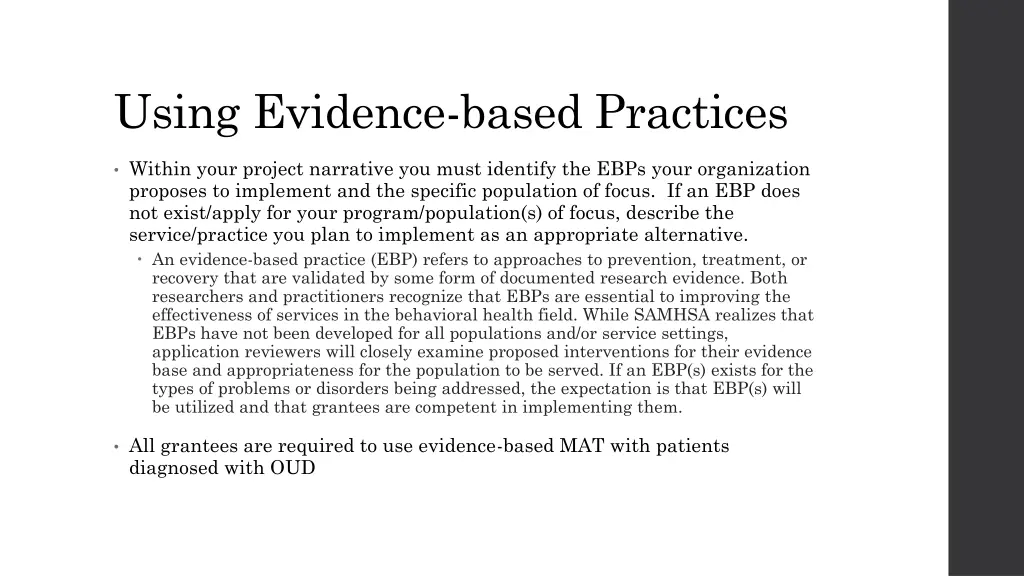 using evidence based practices