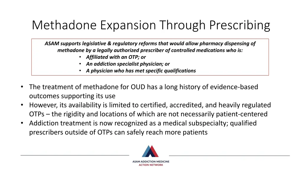 methadone expansion through prescribing