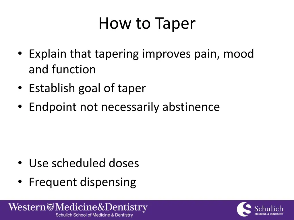 how to taper