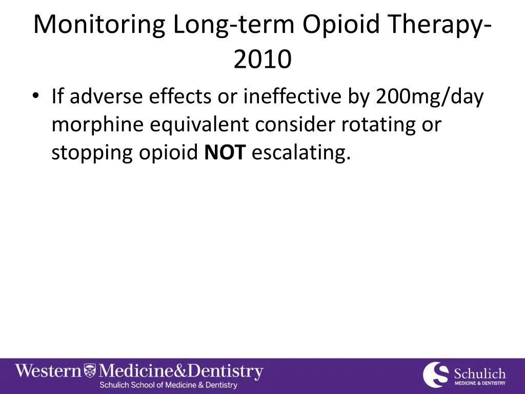 monitoring long term opioid therapy 2010