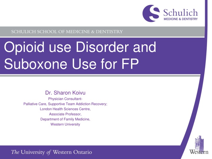 opioid use disorder and suboxone use for fp