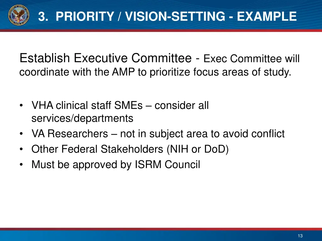 3 priority vision setting example