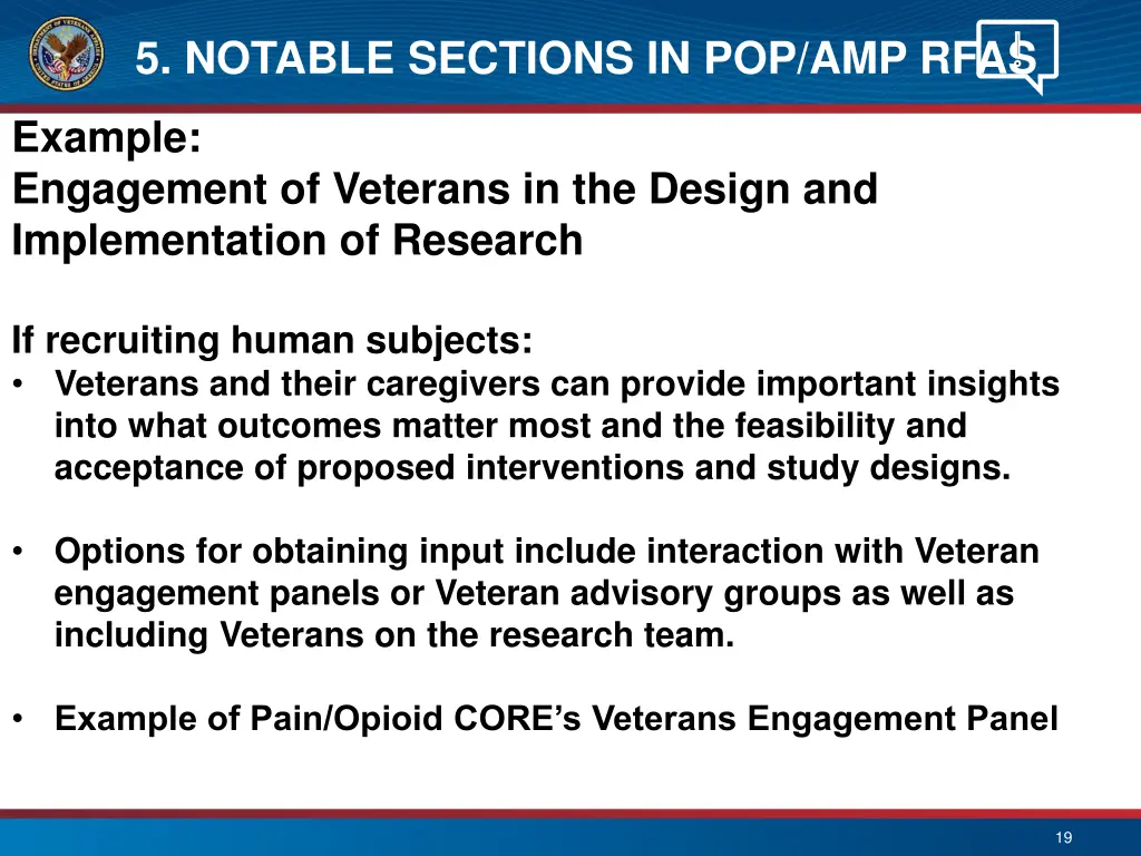 5 notable sections in pop amp rfas