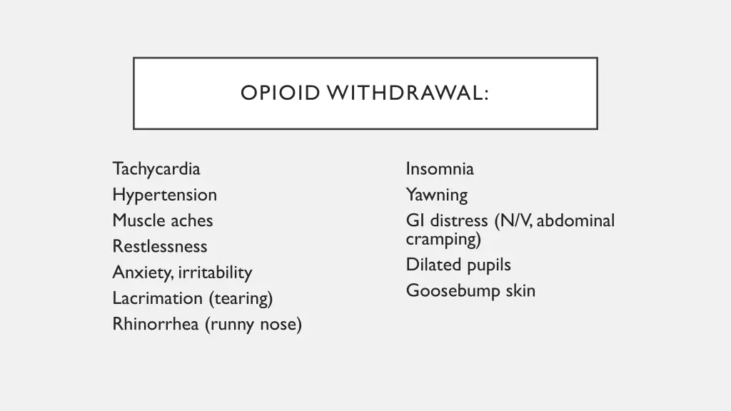 opioid withdrawal