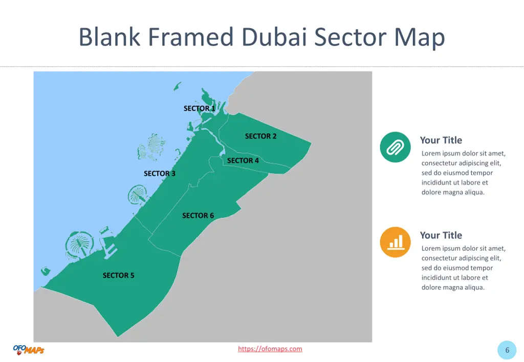 blank framed dubai sector map