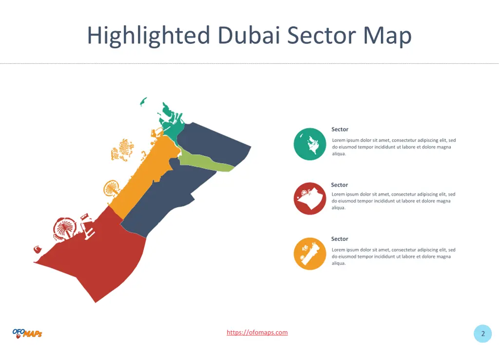 highlighted dubai sector map