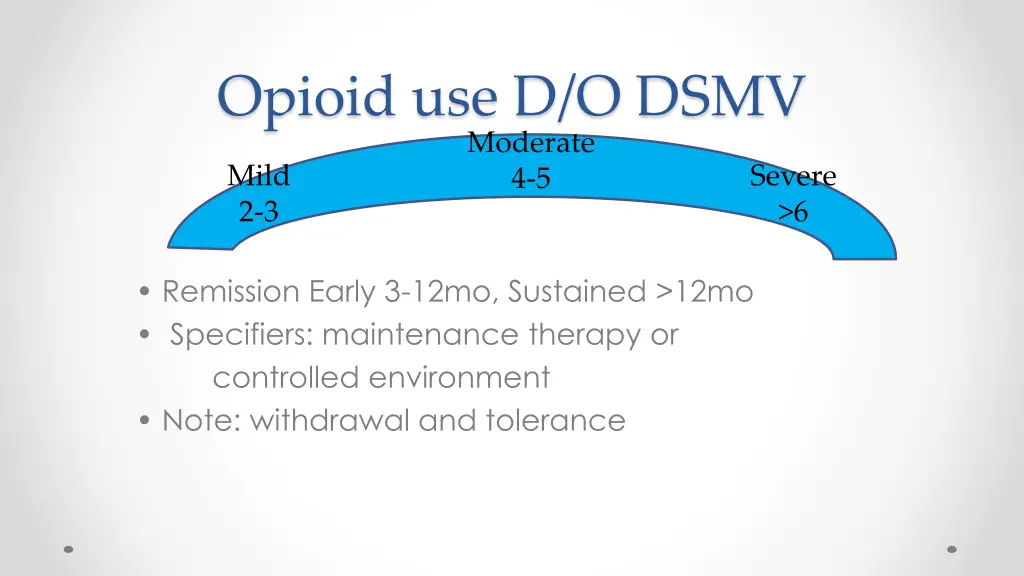 opioid use d o dsmv moderate 4 5