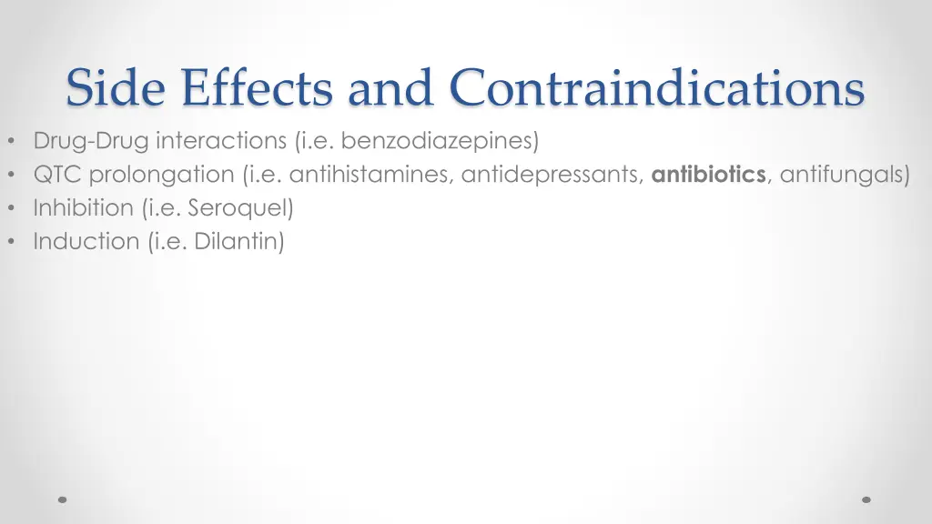 side effects and contraindications drug drug