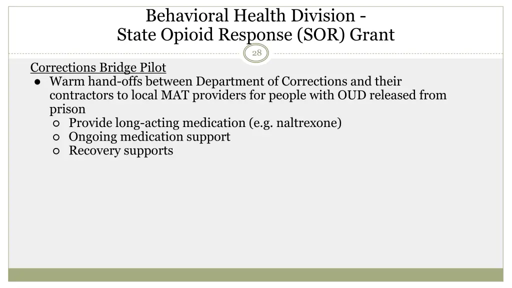 behavioral health division state opioid response 4