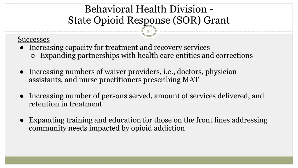 behavioral health division state opioid response 6