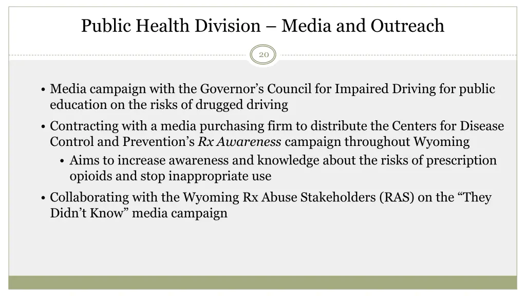 public health division media and outreach