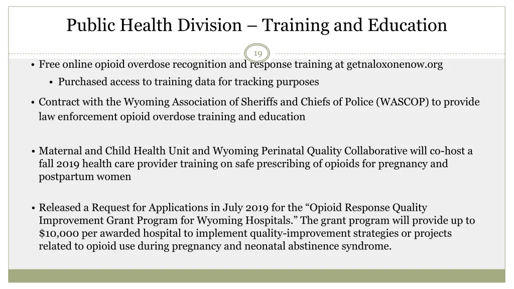 public health division training and education