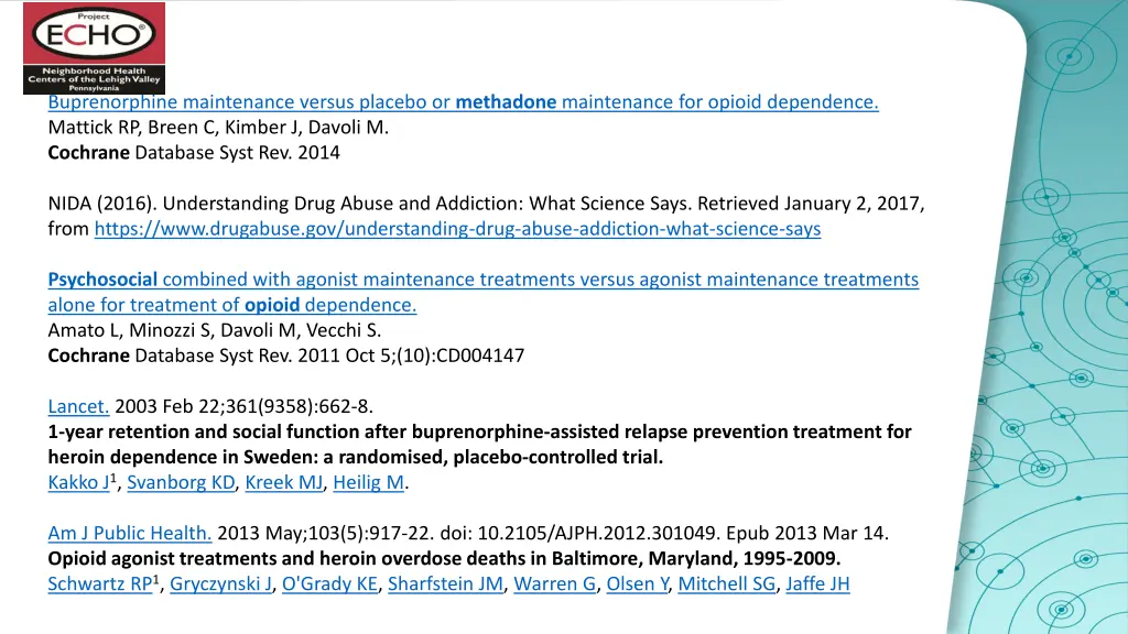 buprenorphine maintenance versus placebo