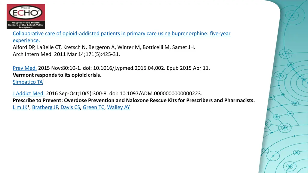 collaborative care of opioid addicted patients