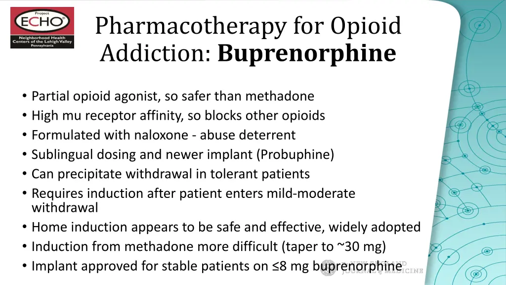 pharmacotherapy for opioid addiction buprenorphine 1