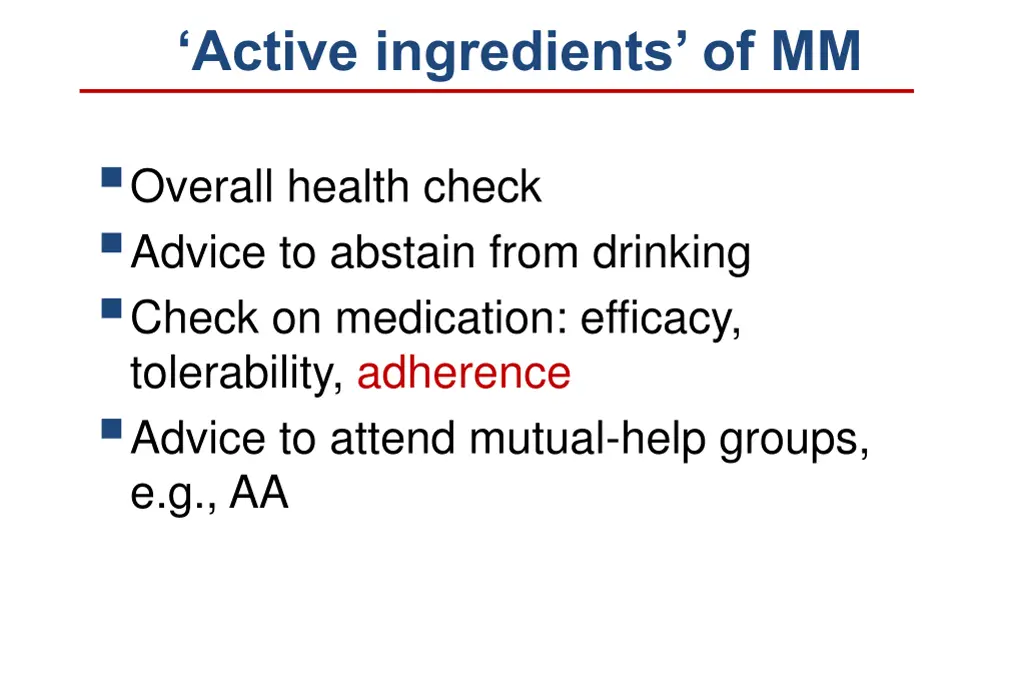 active ingredients of mm