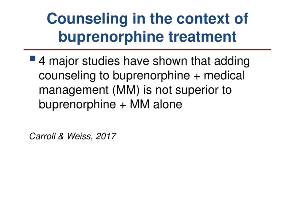 counseling in the context of buprenorphine