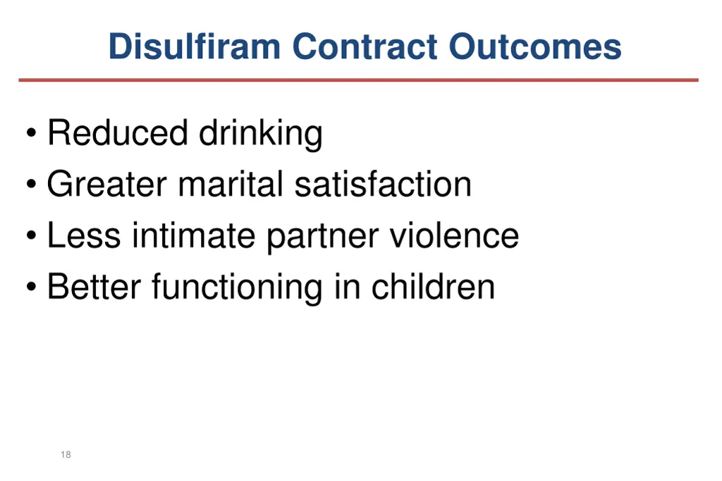 disulfiram contract outcomes