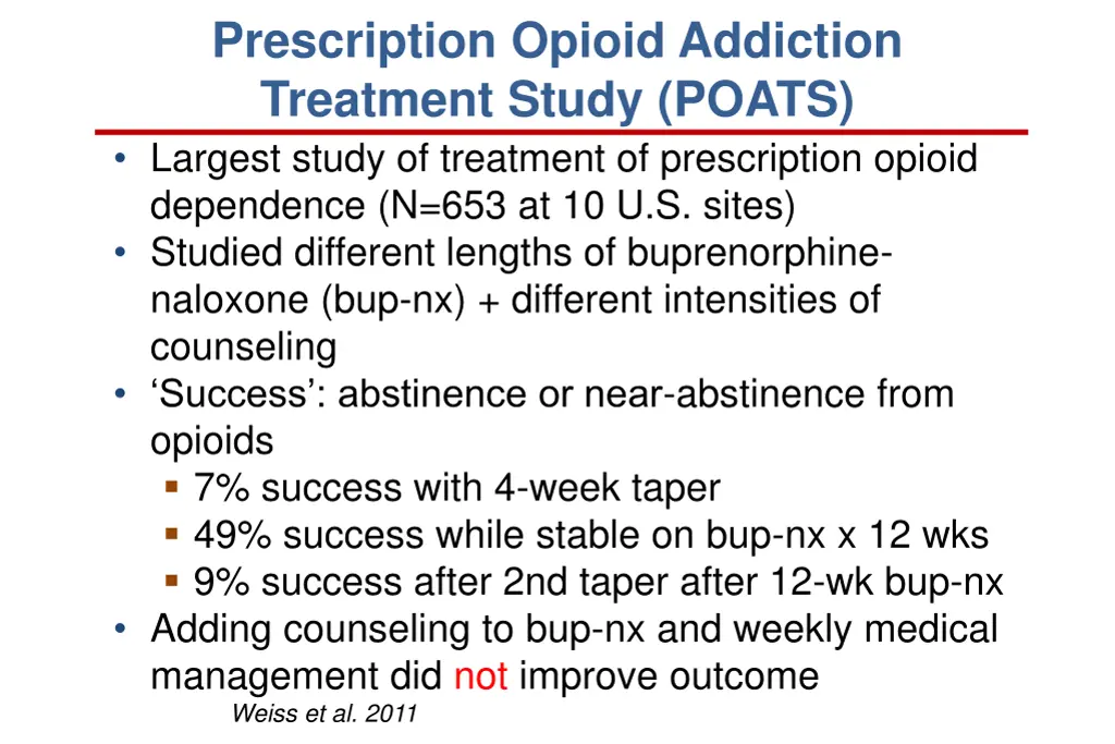 prescription opioid addiction treatment study