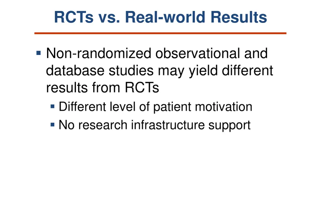 rcts vs real world results