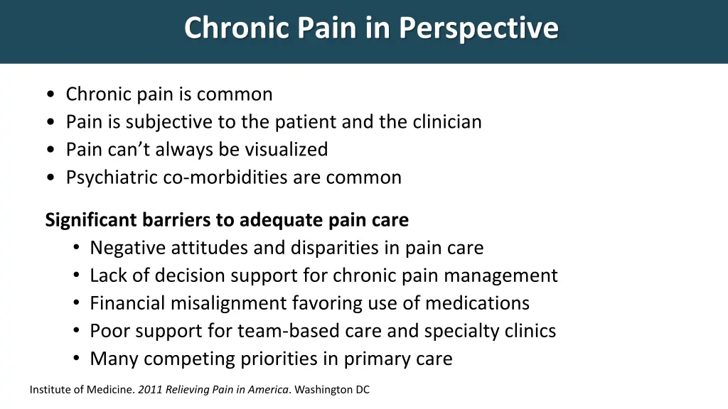 chronic pain in perspective