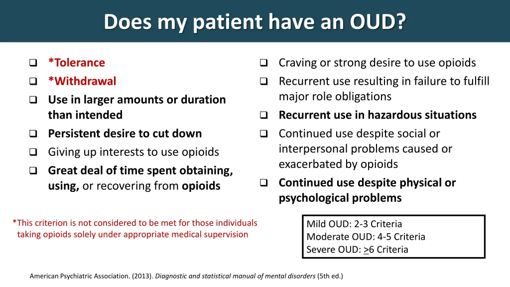 does my patient have an oud