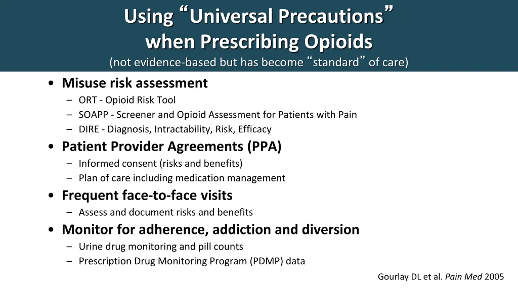 using universal precautions when prescribing