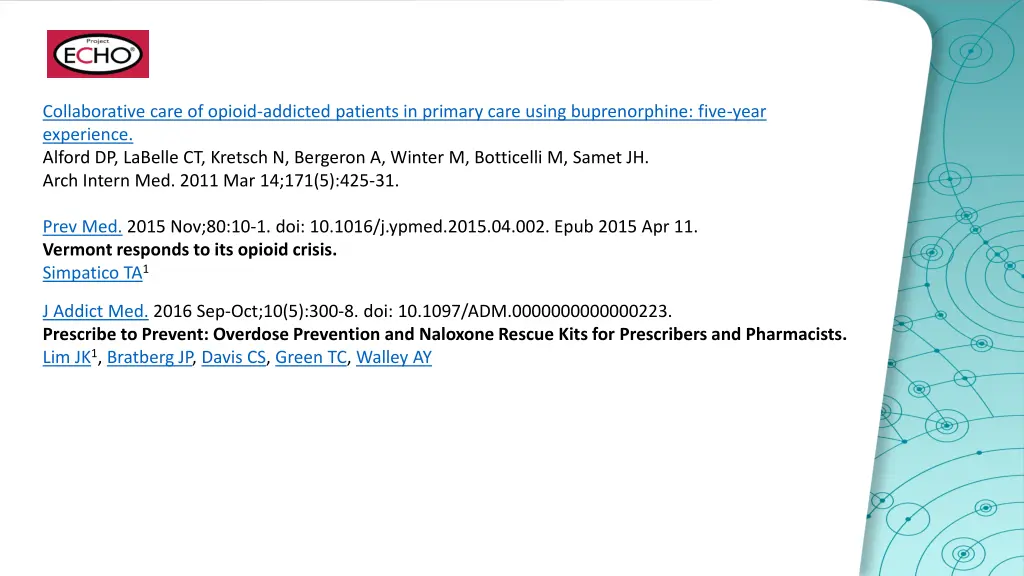 collaborative care of opioid addicted patients