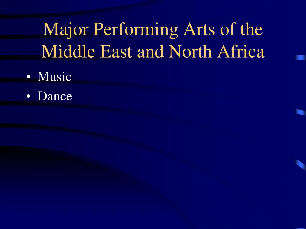 major performing arts of the middle east