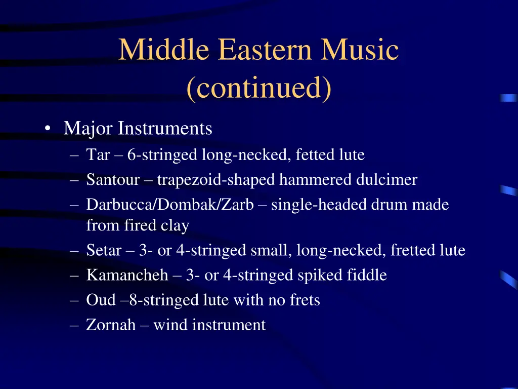 middle eastern music continued 3