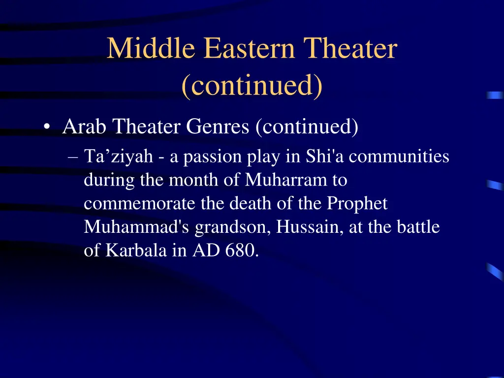 middle eastern theater continued