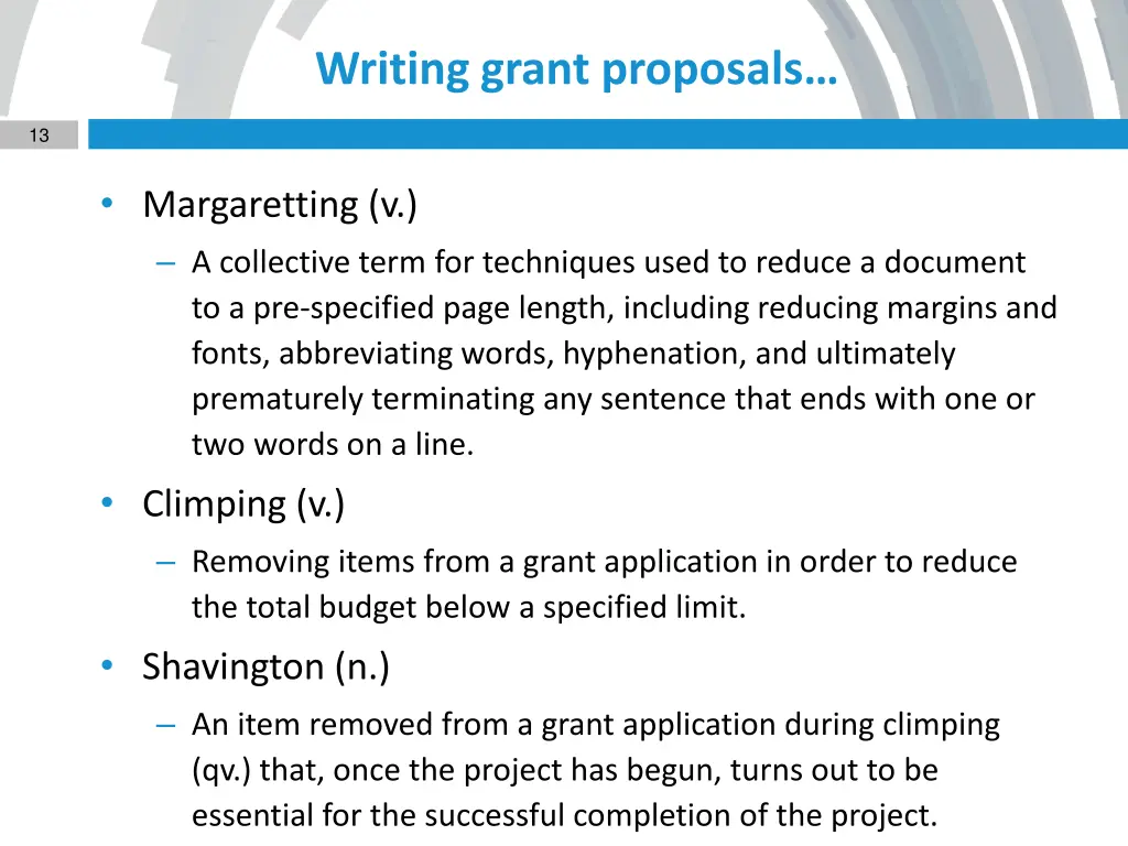 writing grant proposals