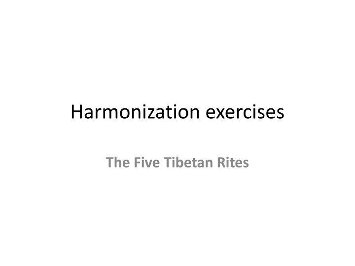 harmonization exercises