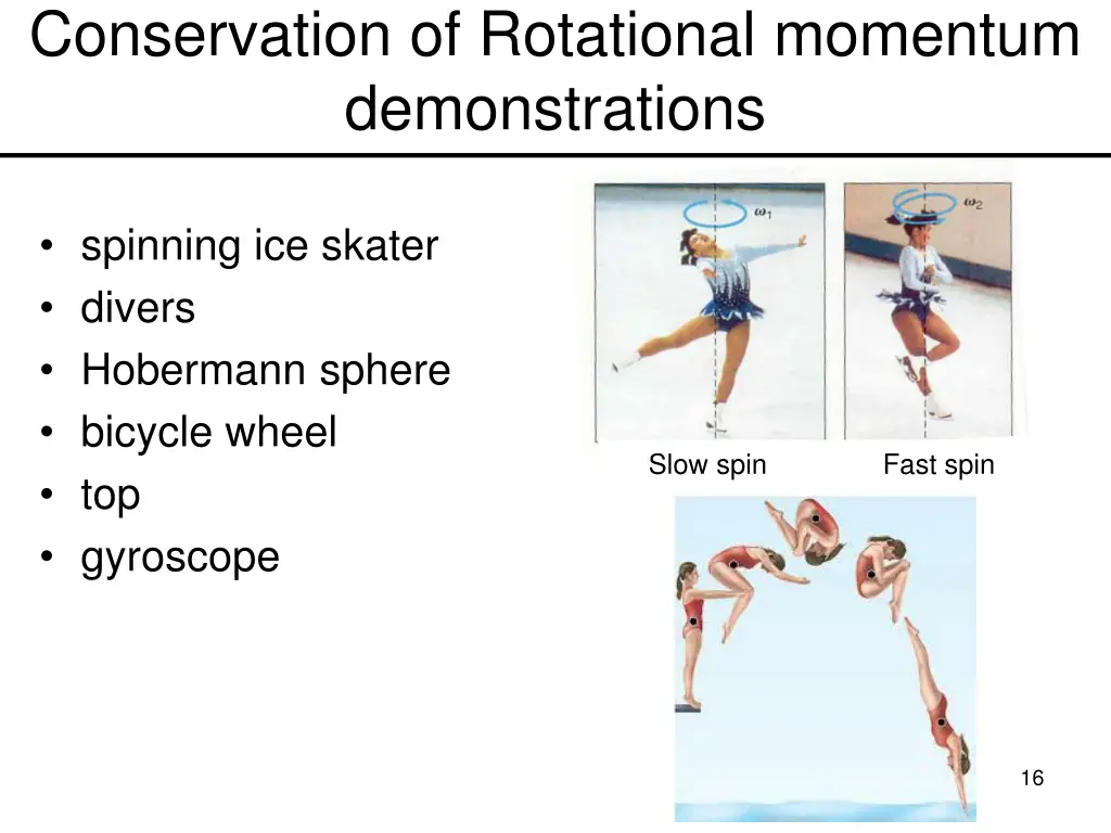 conservation of rotational momentum demonstrations