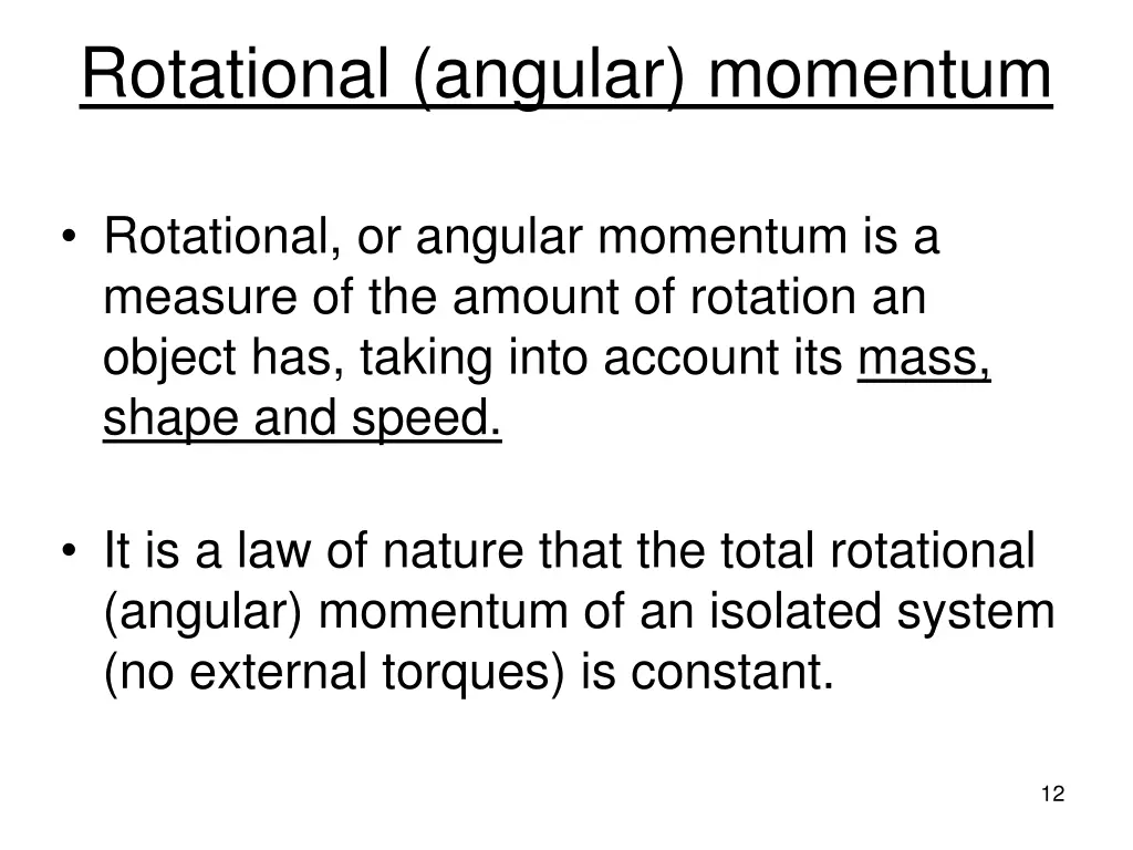 rotational angular momentum