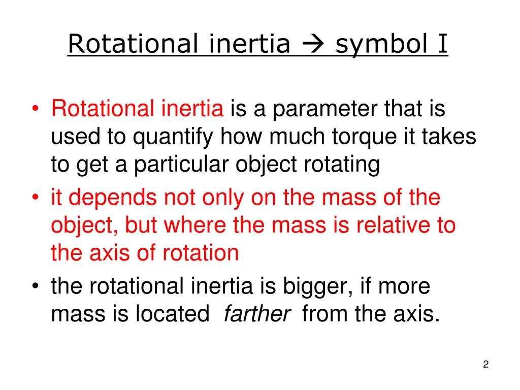 rotational inertia symbol i