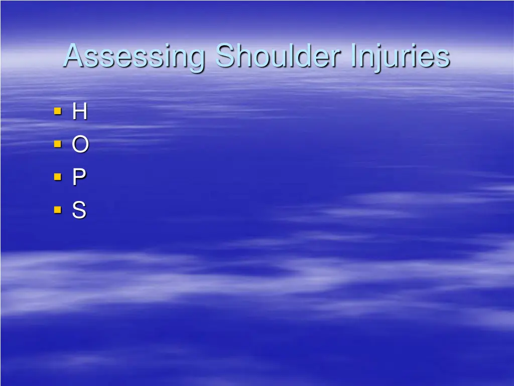 assessing shoulder injuries