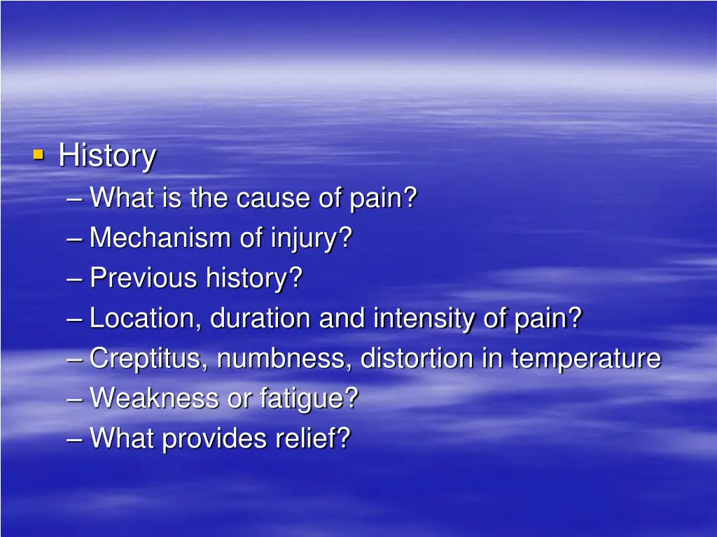 history what is the cause of pain mechanism