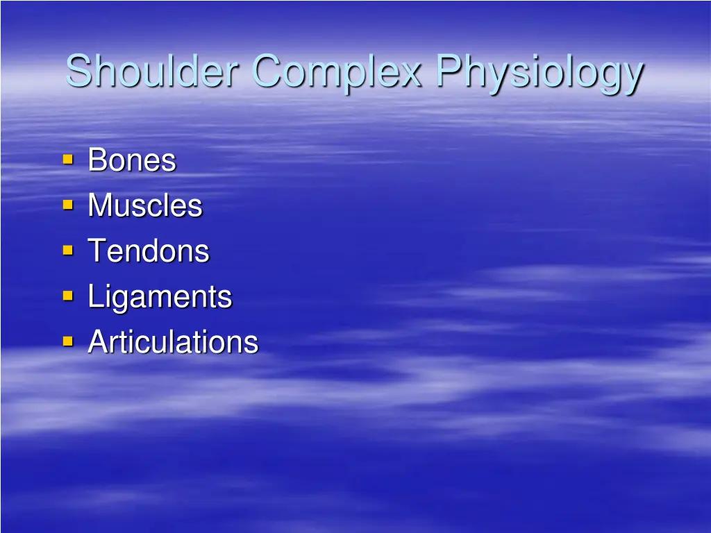 shoulder complex physiology