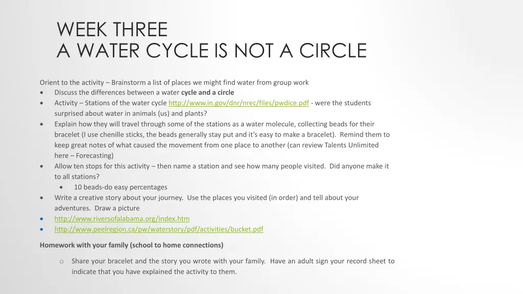 week three a water cycle is not a circle