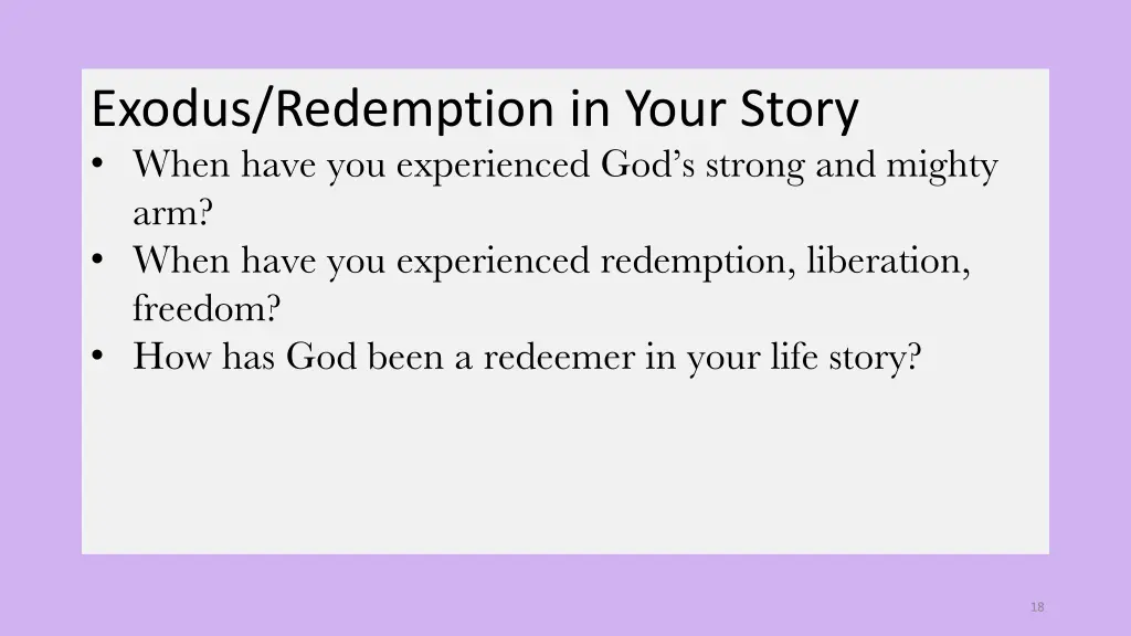 exodus redemption in your story when have