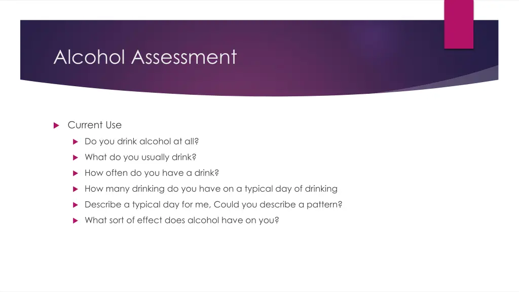 alcohol assessment